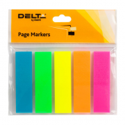Закладки з клейким шаром пластикові Neon Delta by Axent D2450-01, D2450-02, 12х45 мм,125 шт.(5 кол.х25шт.), асорті