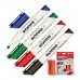 Набір маркерів з губкою для білих дощок Kores K20863, 2-3 мм, 4 кольори в блістері: каталог, види, ціни