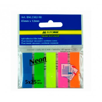Закладки з клейким шаром пластикові Neon Buromax Jobmax: каталог, види, ціни