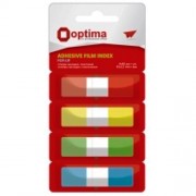 Закладки з клейким шаром пластикові POP-UP 12х45 мм Optima O25534, 160 шт., напівпрозорі, 4 неонові кольори