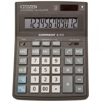 Калькулятор настільний Citizen Correct D-312, D-314, D-316, 205 х 155 х 28 мм: каталог, види, ціни 