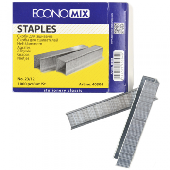 Скоби для степлера Economix E40304 (№23/12): каталог, види, ціна 