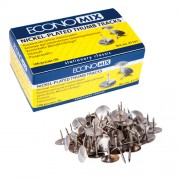 Кнопки металеві нікельовані Economix E41101, 100 шт 