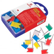 Кнопки-цвяшки кольорові "Прапорці" Optima O41155, 50шт. у пластиковій коробці