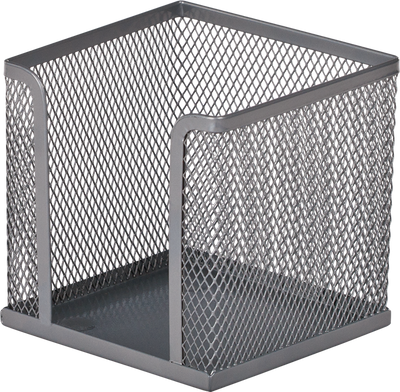 Купити Підставка металева куб для записника 100х100х100мм Buromax срібна BM.6215-24 &mdash; фото в магазині ТД А-плюс