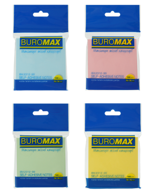 Купити Записник 76*76 100 аркушів Buromax асорті BM.2312-99 &mdash; фото в магазині ТД А-плюс