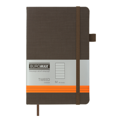 Купити Блокнот А5 96 аркушів Buromax TWEED 125*195 штучна шкіра сірий лінія BM.291263-09 &mdash; фото в магазині ТД А-плюс