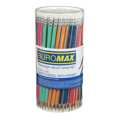 Купити Олівець графітовий з гумкою Buromax BM.8510 &mdash; фото в магазині ТД А-плюс