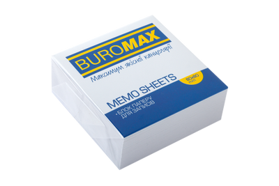 Купити Записник 80*80 30мм Buromax проклеєний білий BM.2200 &mdash; фото в магазині ТД А-плюс