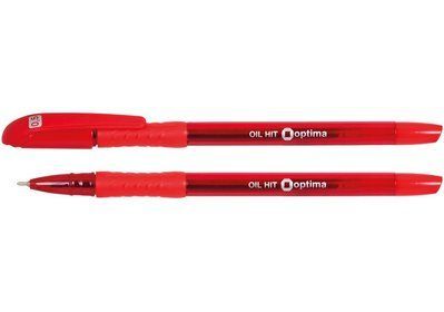 Купити Ручка масляна OPTIMA HIT OIL 0,5мм червона O15630-03 &mdash; фото в магазині ТД А-плюс