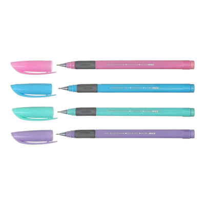 Купити Ручка масляна Buromax PROVENCE GRIP PASTEL 0,5 мм з резиновим грипом синя BM.8356-01 &mdash; фото в магазині ТД А-плюс