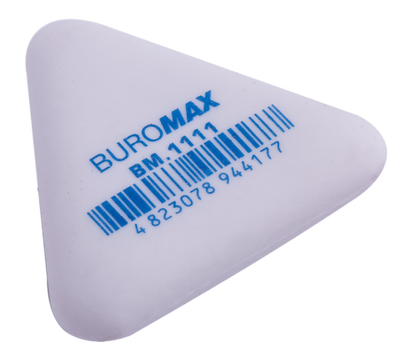 Купити Гумка Buromax 37x37х37x9 мм трикутна синт.каучук, біла BM.1111 &mdash; фото в магазині ТД А-плюс