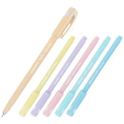 Купити Ручка масляна Axent SOFT PASTEL 0,7мм упак. 24, синя 1102-02-A &mdash; фото в магазині ТД А-плюс