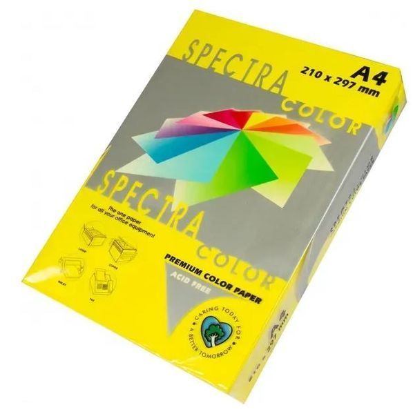 Купити Папір кольоровий А4 Spectra Color лимон інтенсив 80г, 500 арк. (колір 210) &mdash; фото в магазині ТД А-плюс